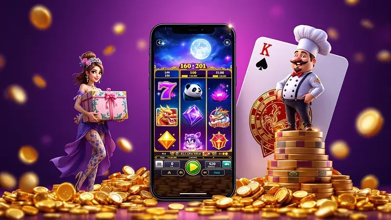 Tampilan slot mobile SVIP2 dengan panel reel dan kontrol permainan